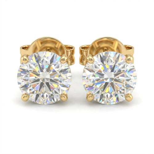 Brinco Ponto de Luz Imperial 10mm com Zircônia em Ouro Quebec – Antialérgico com Tarraxa