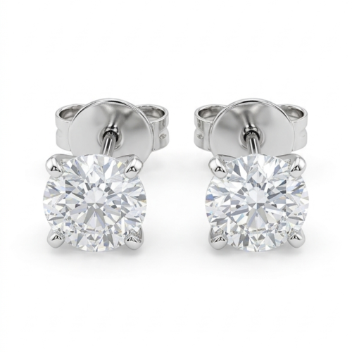 Brinco Ponto de Luz Imperial 10mm com Zircônia em Ródio Branco – Antialérgico com Tarraxa