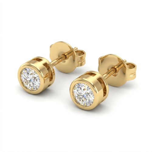 Brinco Luz Lapidada 6mm com Zircônia em Ouro Quebec – Antialérgico com Tarraxa