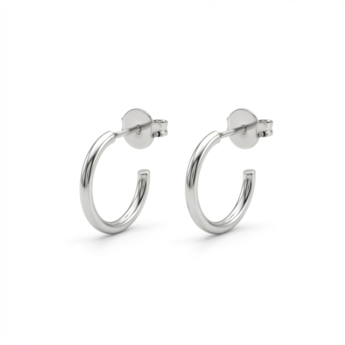 Brinco Argola Essenza em Ródio Branco – Clássico Minimalista com Tarraxa Antialérgica